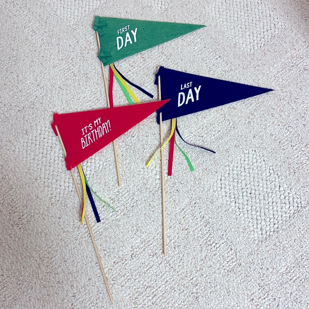 First Day, Last Day, & It’s My Birthday 3-Count Pennant Flags